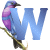 Blauwe vogel alphabets