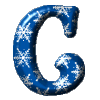 Bleu avec des flocons de neige alphabets