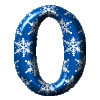 Bleu avec des flocons de neige alphabets