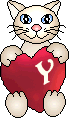 Coeur avec chat alphabets