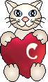 Coeur avec chat alphabets