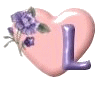 Coeur avec fleur transparente alphabets