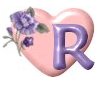 Coeur avec fleur alphabets