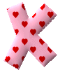 Coeur rose avec deux alphabets