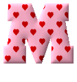 Coeur rose avec deux alphabets