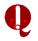 Coeur rouge avec deux alphabets
