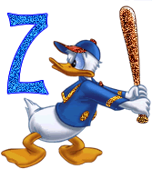 Donald duck baseball paillettes alphabets
