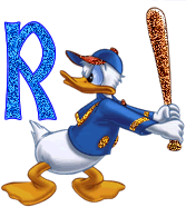 Donald duck baseball paillettes alphabets