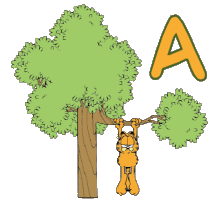 Garfield bloque sur larbre alphabets