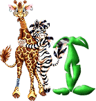 Girafe avec le zebre
