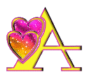 Glitter hearts alphabets