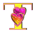 Glitter hearts alphabets