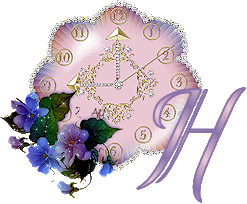 Horloge de fleurs de paillettes alphabets