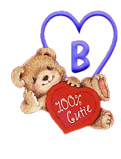 Ours avec le coeur alphabets