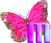 Papillons rose alphabets