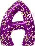 Purple glitter alphabets