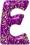 Purple glitter alphabets