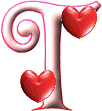 Rose avec le coeur alphabets