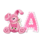 Rose de lapin de pâques alphabets