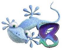 Salamandre avec des paillettes alphabets