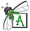 Vert a la mouche alphabets