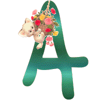 Vert avec un chat alphabets