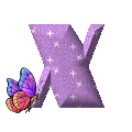 Violet avec papillon alphabets