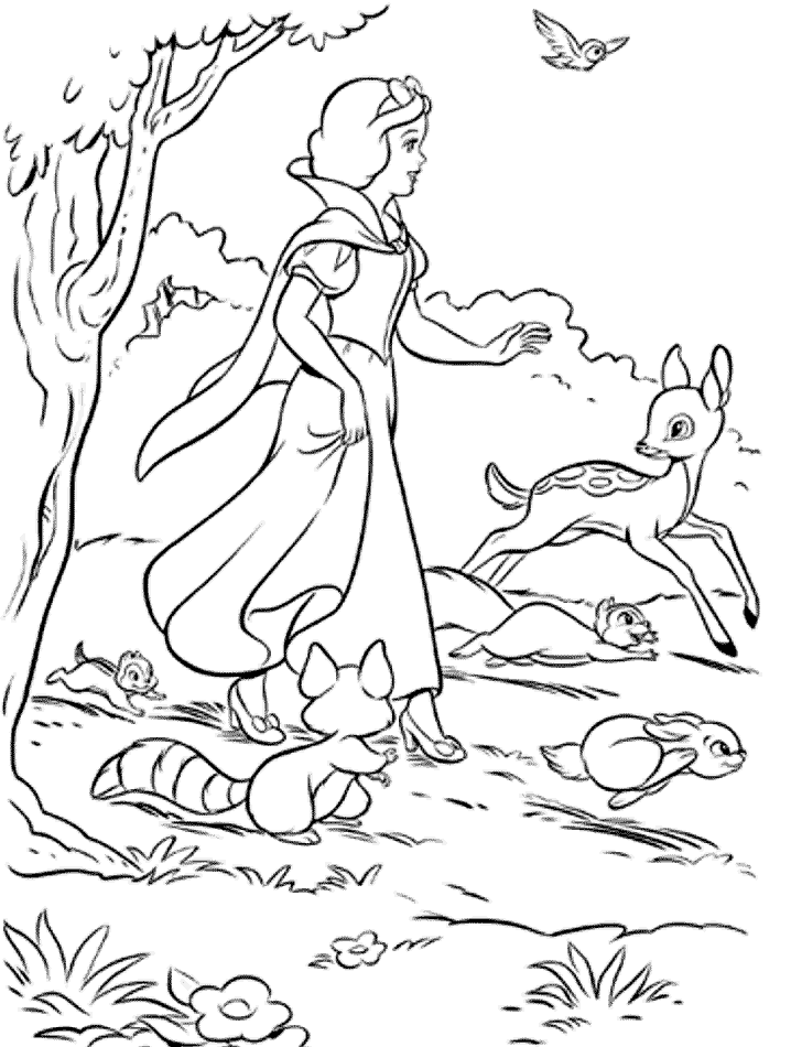 Blanche neige coloriages